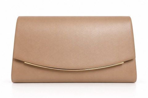 Torebka Damska Wizytowa Polska Beżowa Elegancka Na Wesele 26 cm
